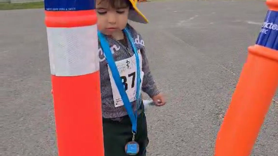Post race celebration with the pylons,